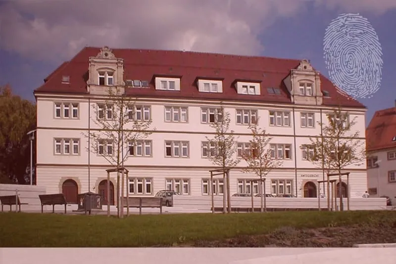 Amtsgericht Backnang. Fingerabdruck der Detektei Kubon.
