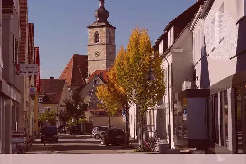 Crailsheim Innenstadt. Fingerabdruck der Detektei Kubon.