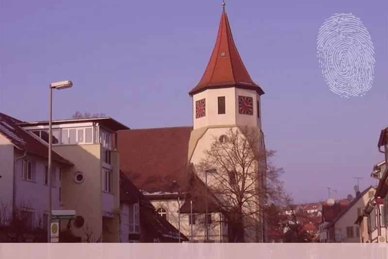 Martinskirche Großbottwar. Fingerabdruck der Detektei Kubon.