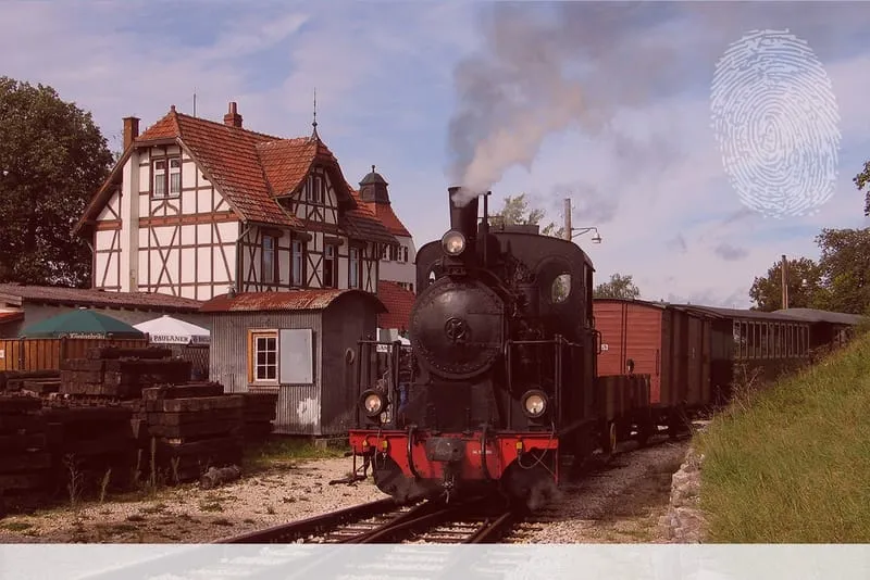 Bahnhof in Neresheim. Fingerabdruck der Detektei Kubon.
