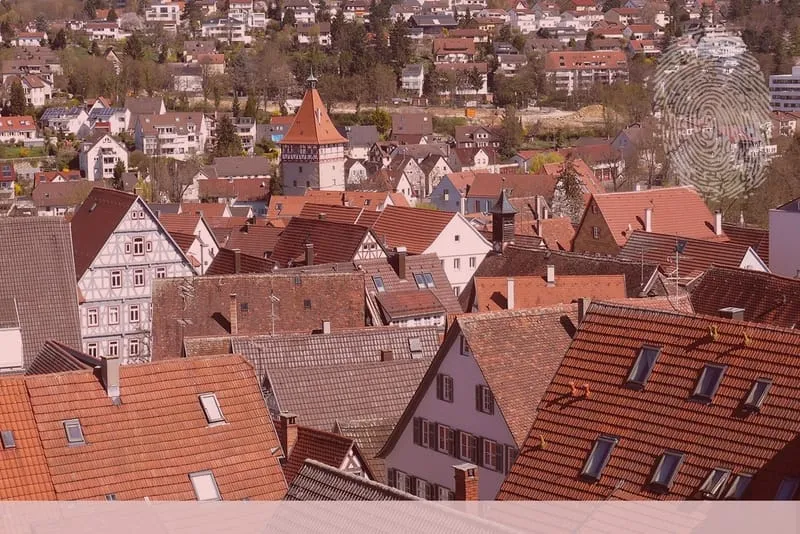 Waiblingen Dachlandschaft. Fingerabdruck der Detektei Kubon.