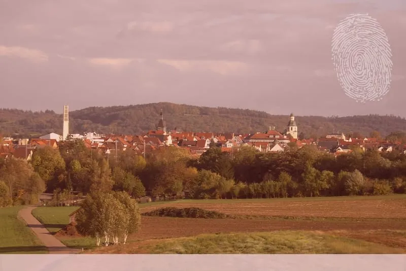 Blick auf Winnenden. Fingerabdruck der Detektei Kubon.