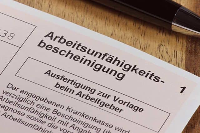 Arbeitsunfähigkeitsbescheinigung vom Arzt