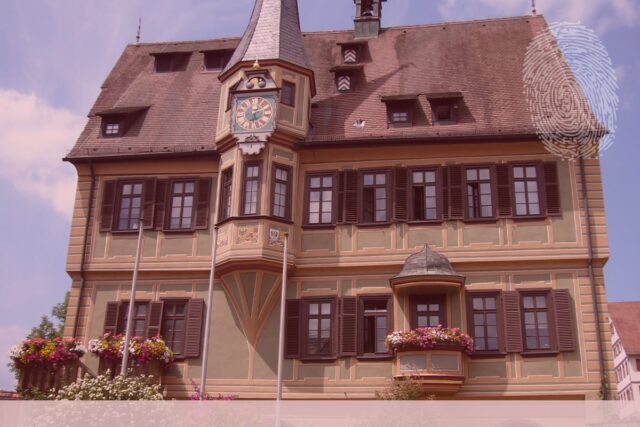 Rathaus Bietigheim-Bissingen. Fingerabdruck der Detektei Kubon.