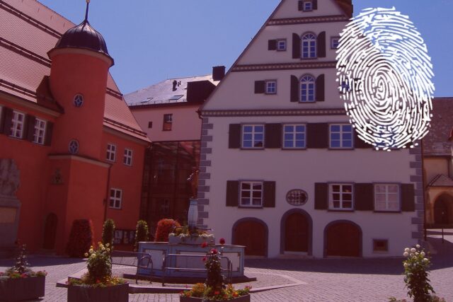 Marktplatz Bopfingen. Fingerabdruck der Detektei Kubon.