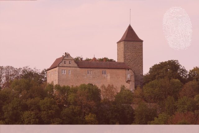 Schloß Hornberg in Kirchberg an der Jagst. Fingerabdruck der Detektei Kubon.