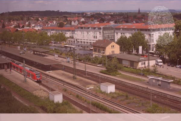 Personenbahnhof Kornwestheim. Fingerabdruck der Detektei Kubon.