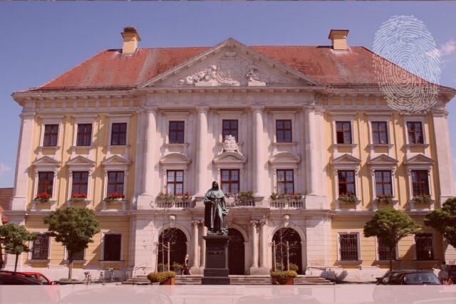 Rathaus Lauingen (Donau). Fingerabdruck der Detektei Kubon.