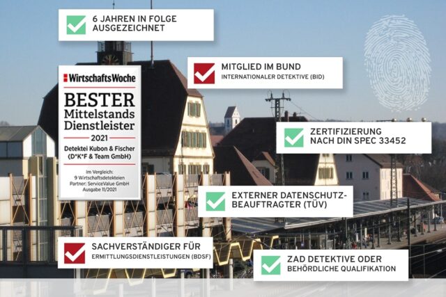 Bahnhof Plochingen. Fingerabdruck der Detektei Kubon.