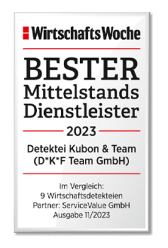 Auszeichnung - Beste Detektei, bester Mittelstandsdienstleister 2017 bis 2023