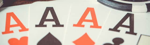 Spielkarten, 5 Asse, Spielsucht